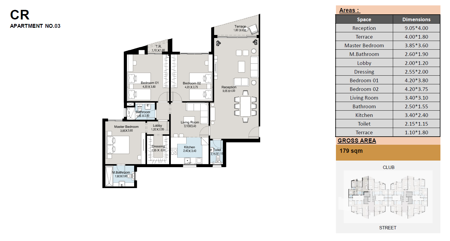 Floor plan for apartment at The Brooks