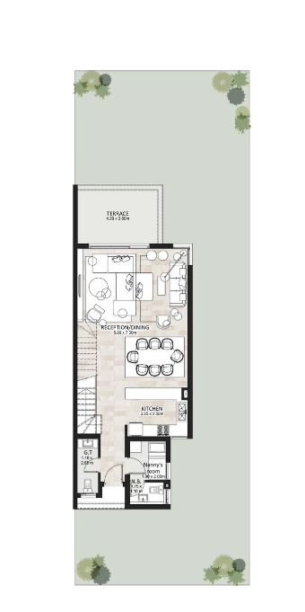 Floor plan for townhouse at Garden Lakes