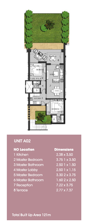Floor plan for chalet at Jebal El Sokhna