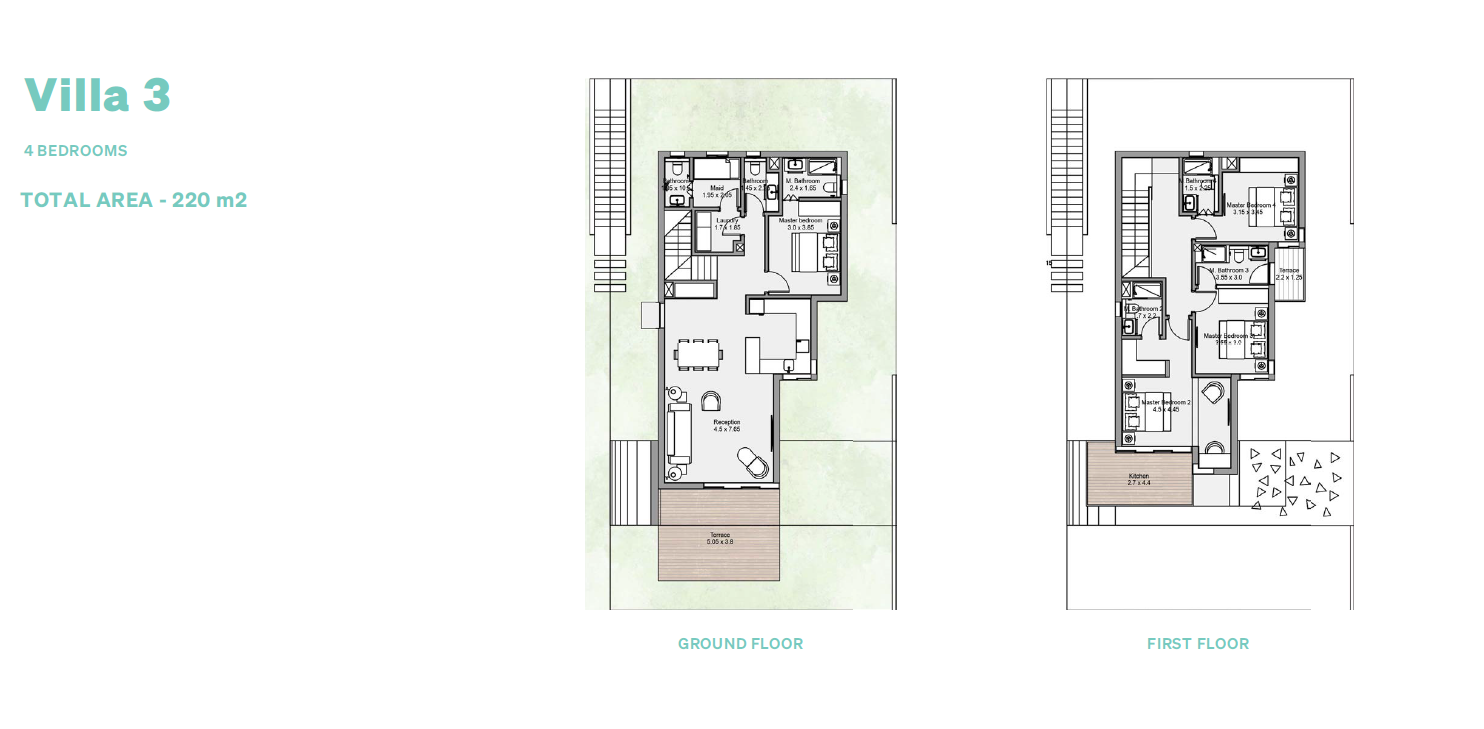 Floor plan for villa at Salt