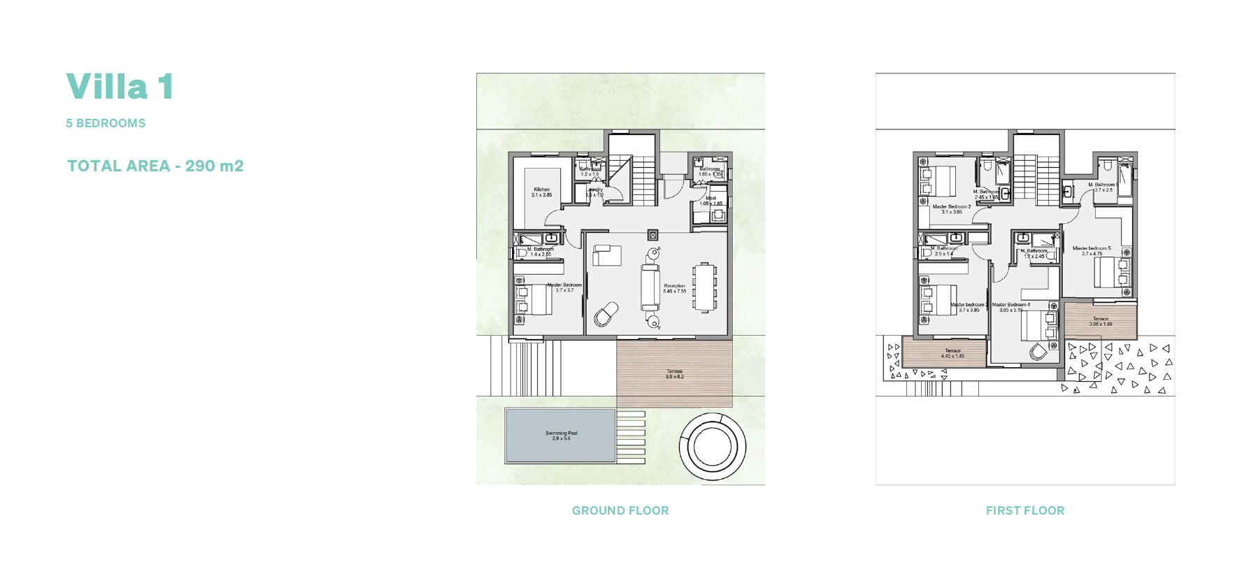 Floor plan for villa at Salt