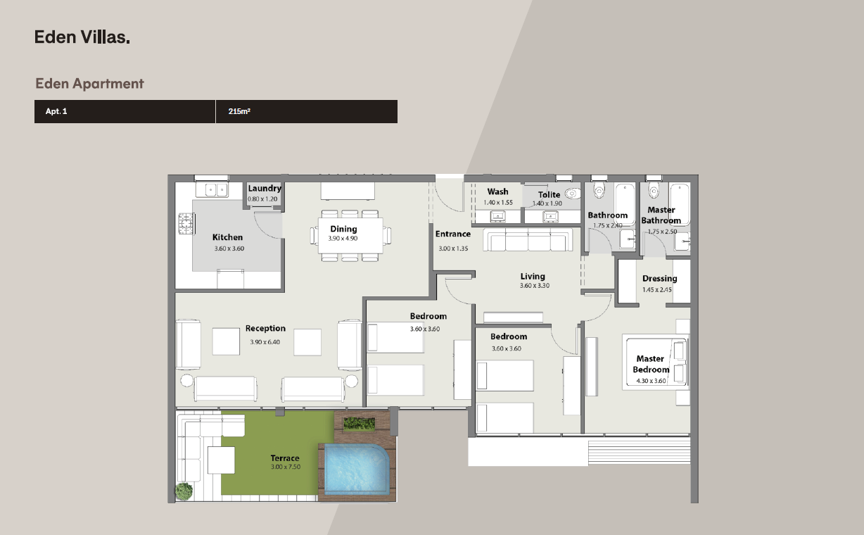 Floor plan for apartment at The Median Residences