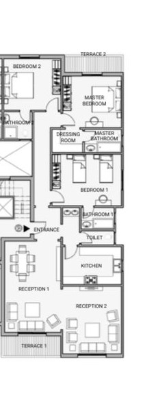 Floor plan for apartment at Sarai