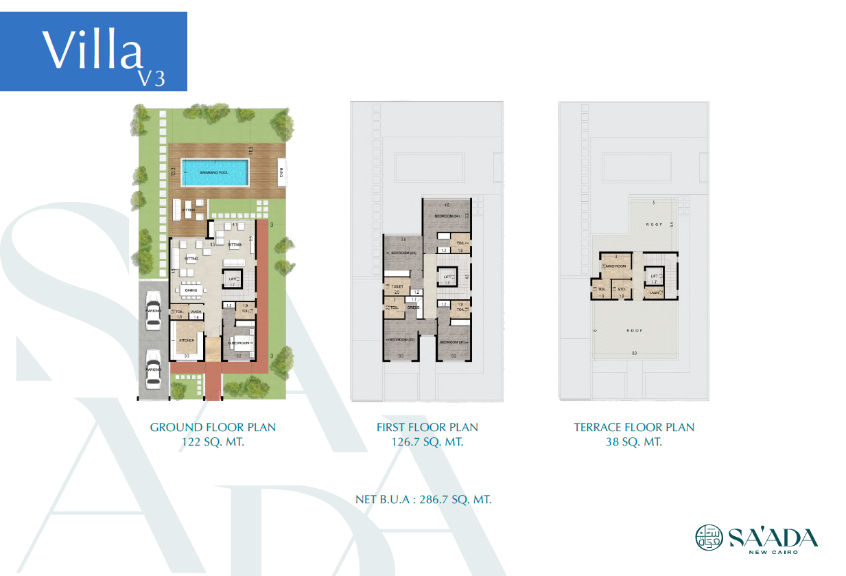 Floor plan for villa at Saada
