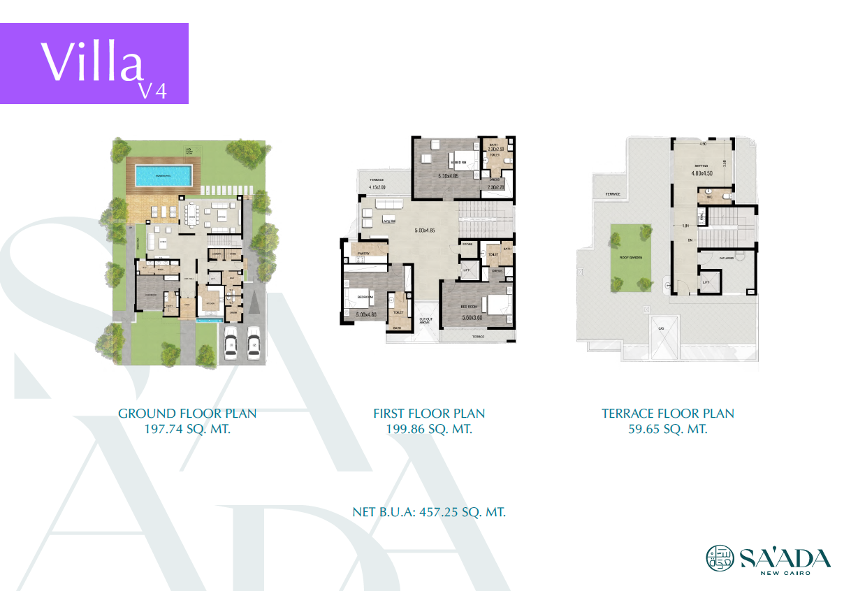Floor plan for villa at Saada