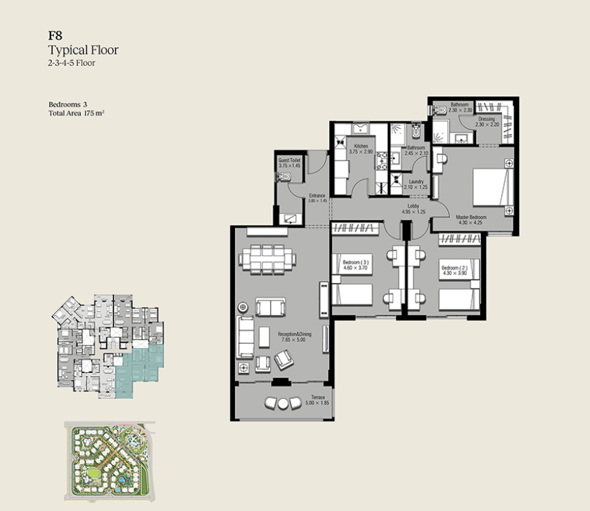 Floor plan for apartment at Ninety Avenue