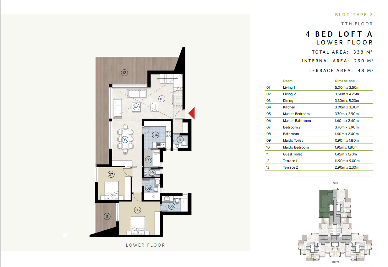 Floor plan for apartment at ZED East