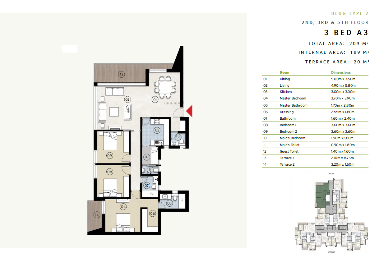 Floor plan for apartment at ZED East