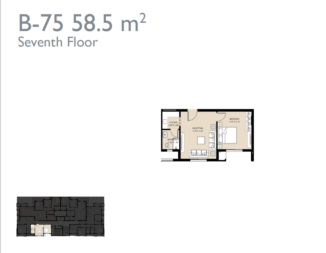 Floor plan for apartment at Bleu Vert