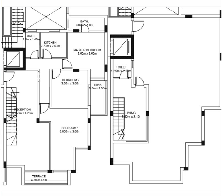 Floor plan for penthouse at Fifth Square Al Marasem
