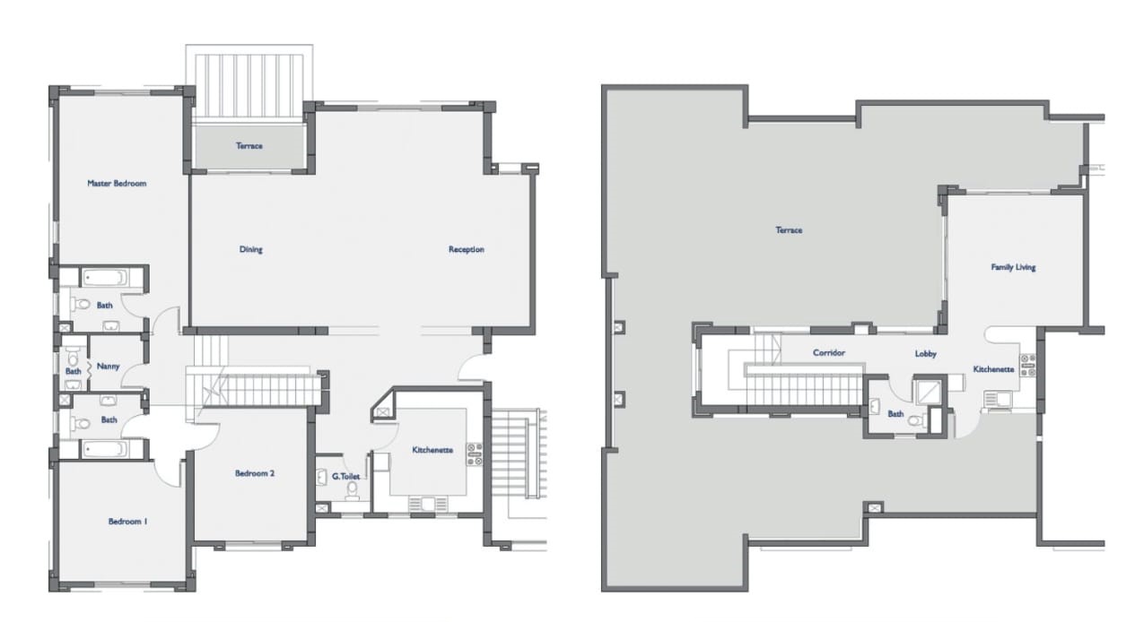 Floor plan for penthouse at Palm Parks