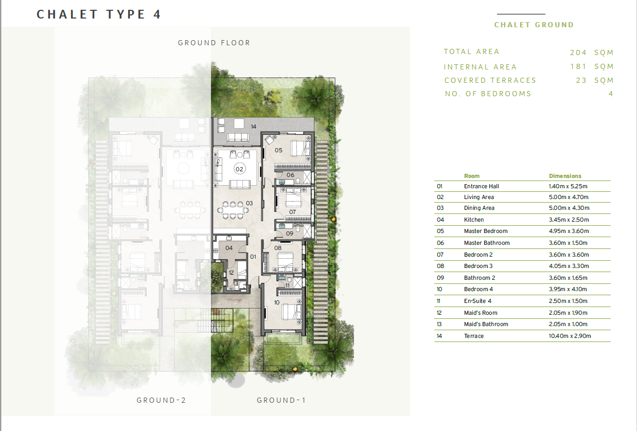 Floor plan for chalet at Silversands