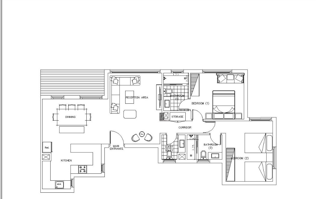 Floor plan for chalet at Bo Island