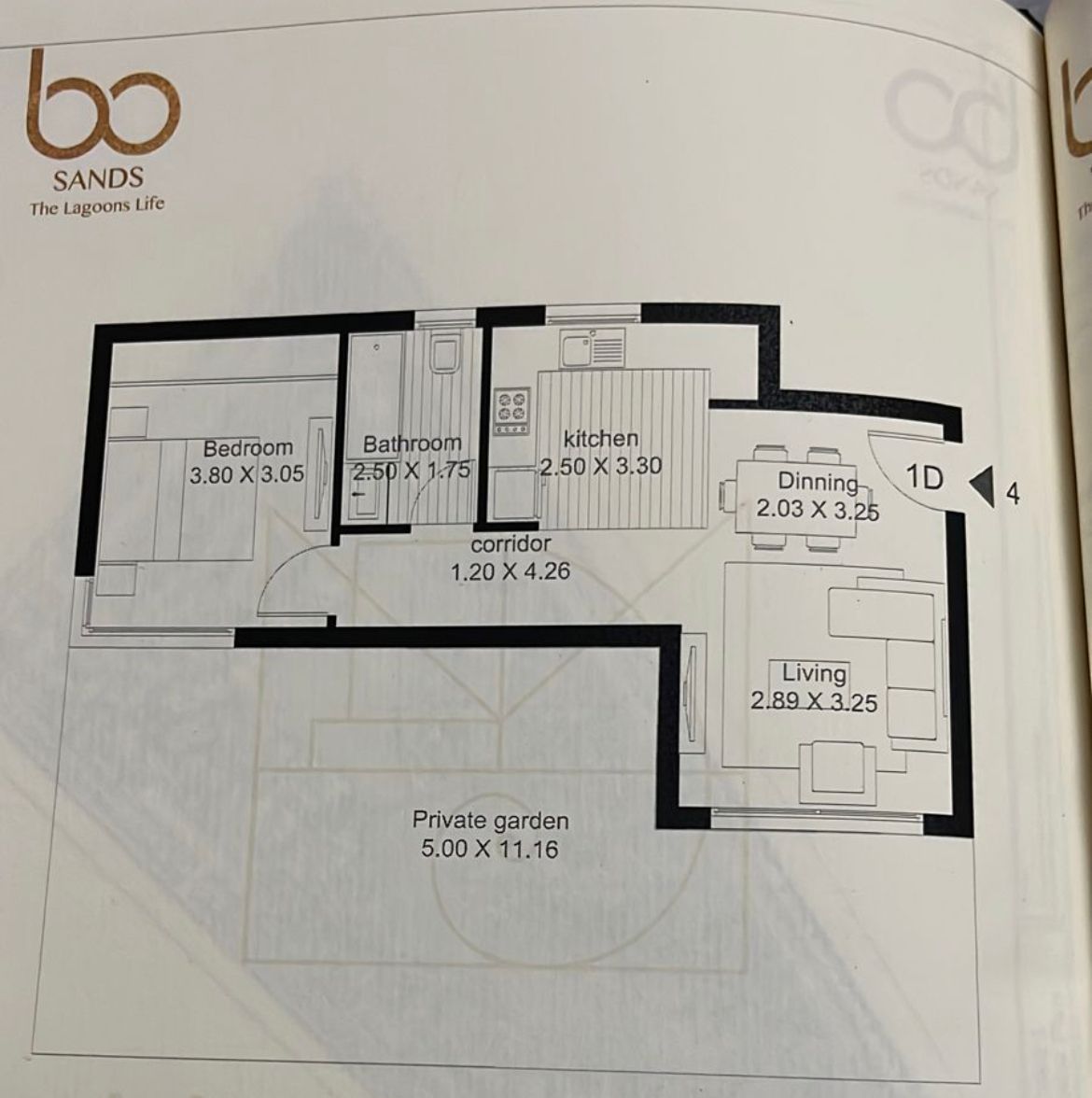 Floor plan for chalet at Bo Sands