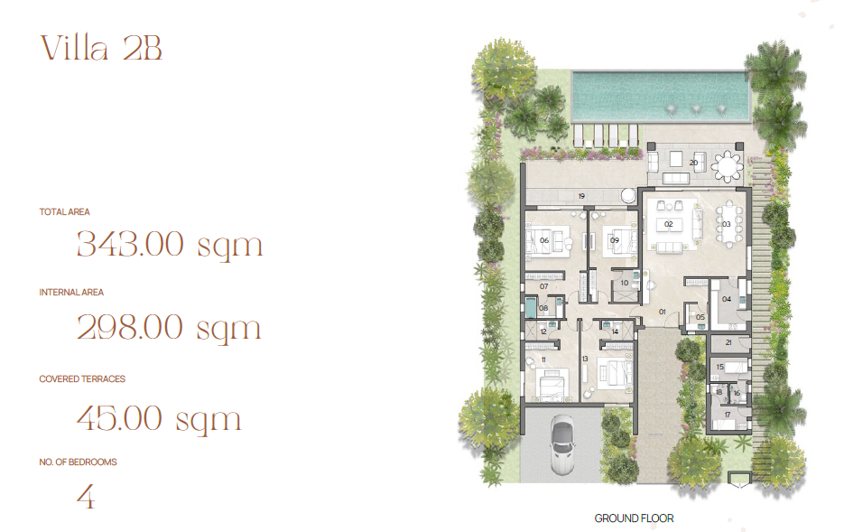 Floor plan for villa at Silvertown Silversands