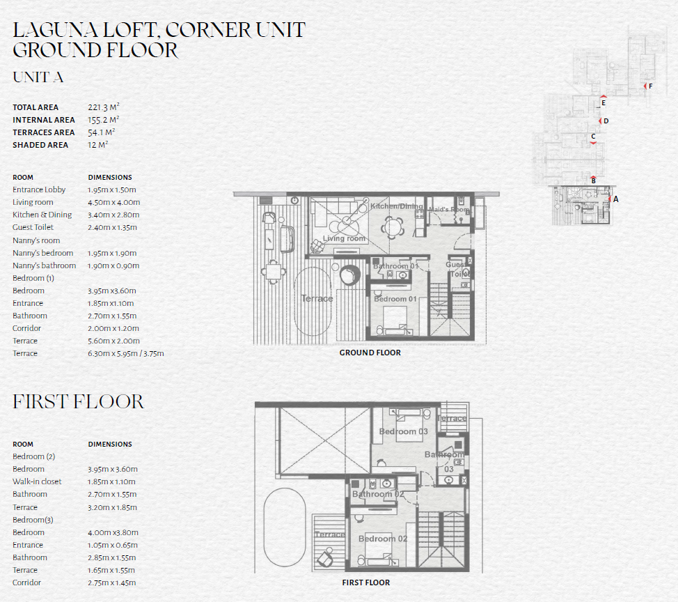 Floor plan for apartment at The Med