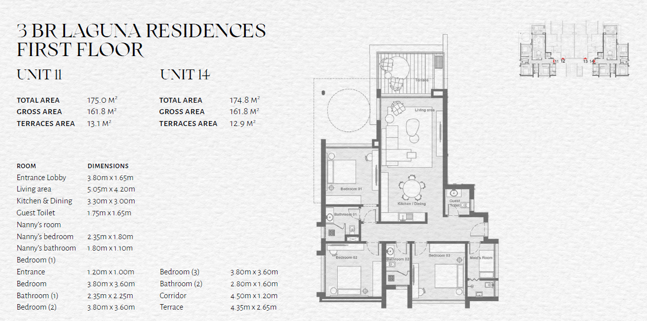 Floor plan for apartment at The Med