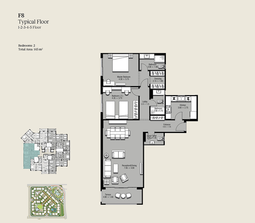 Floor plan for apartment at Ninety Avenue