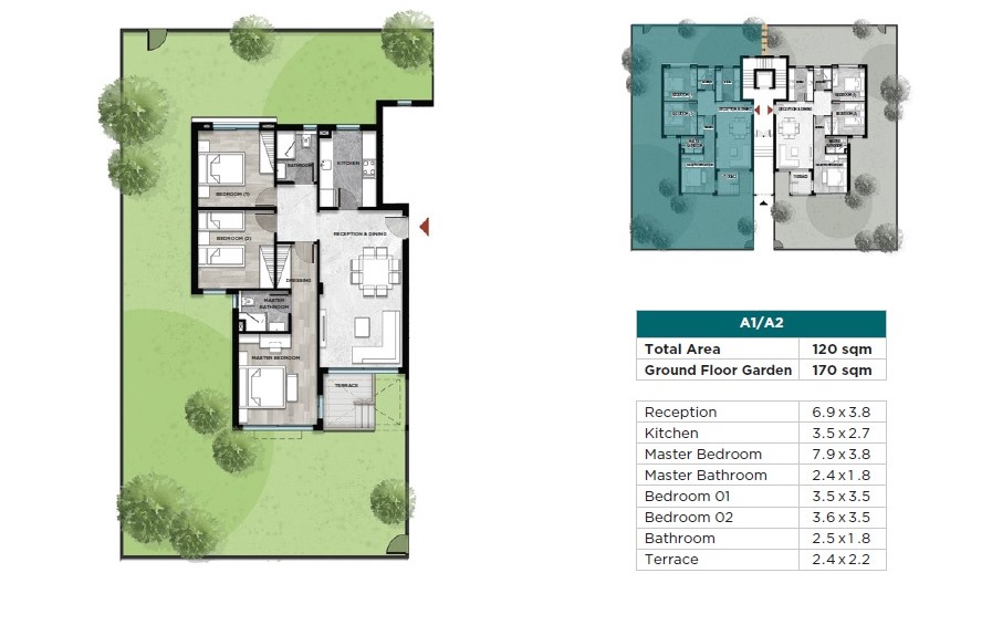 Floor plan for apartment at Kayan