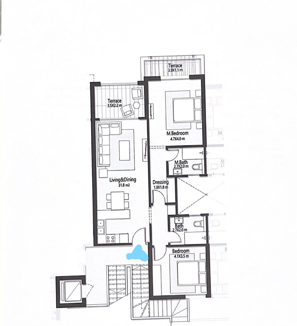 Floor plan for chalet at Masaya
