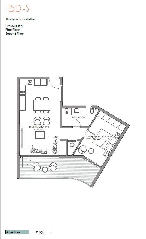 Floor plan for apartment at June