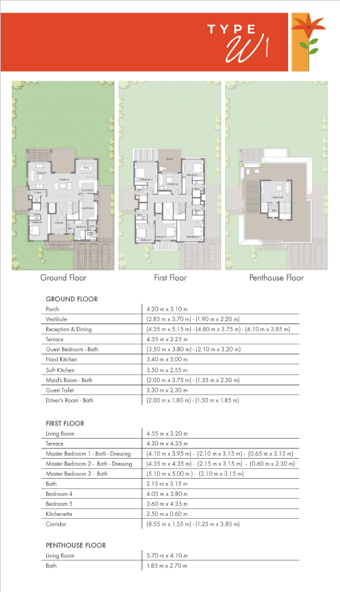 Floor plan for villa at Badya