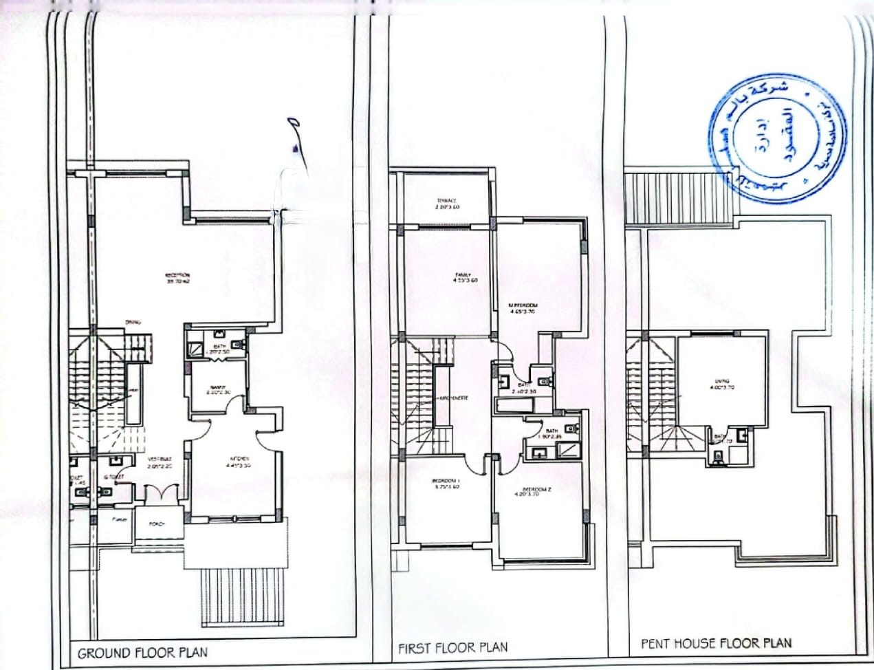 Floor plan for townhouse at Woodville
