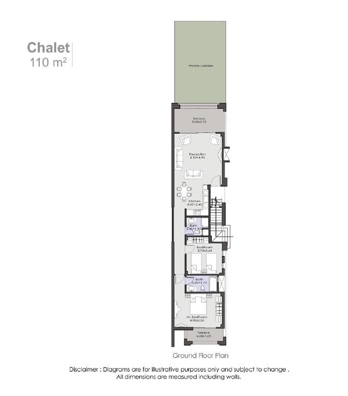 Floor plan for chalet at La Vista Ras El Hekma