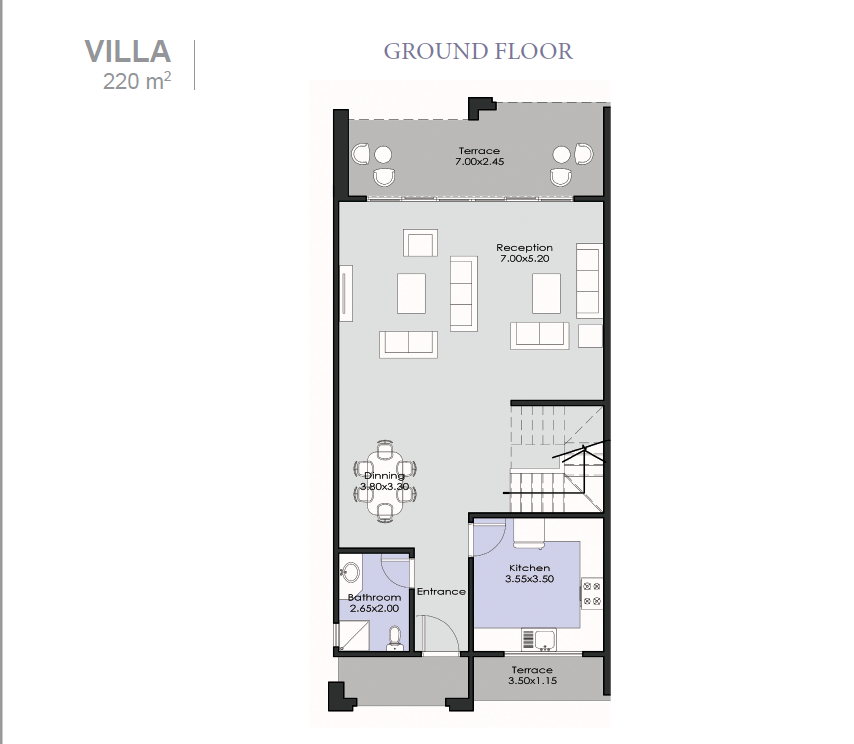 Floor plan for townhouse at La Vista Ray