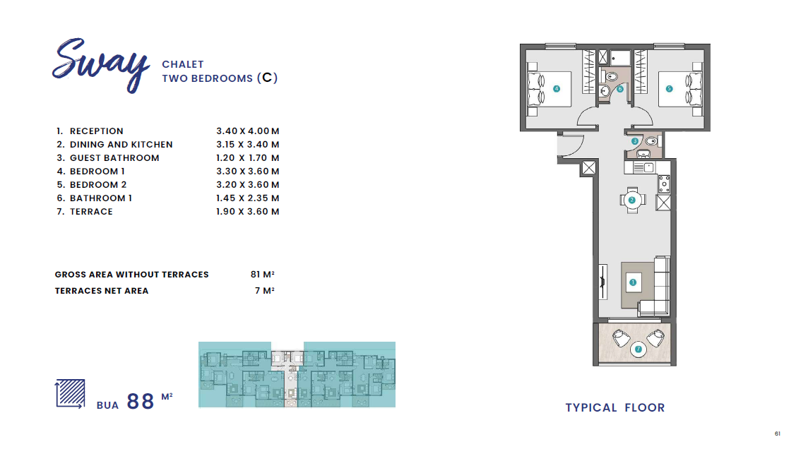 Floor plan for chalet at D.O.S.E