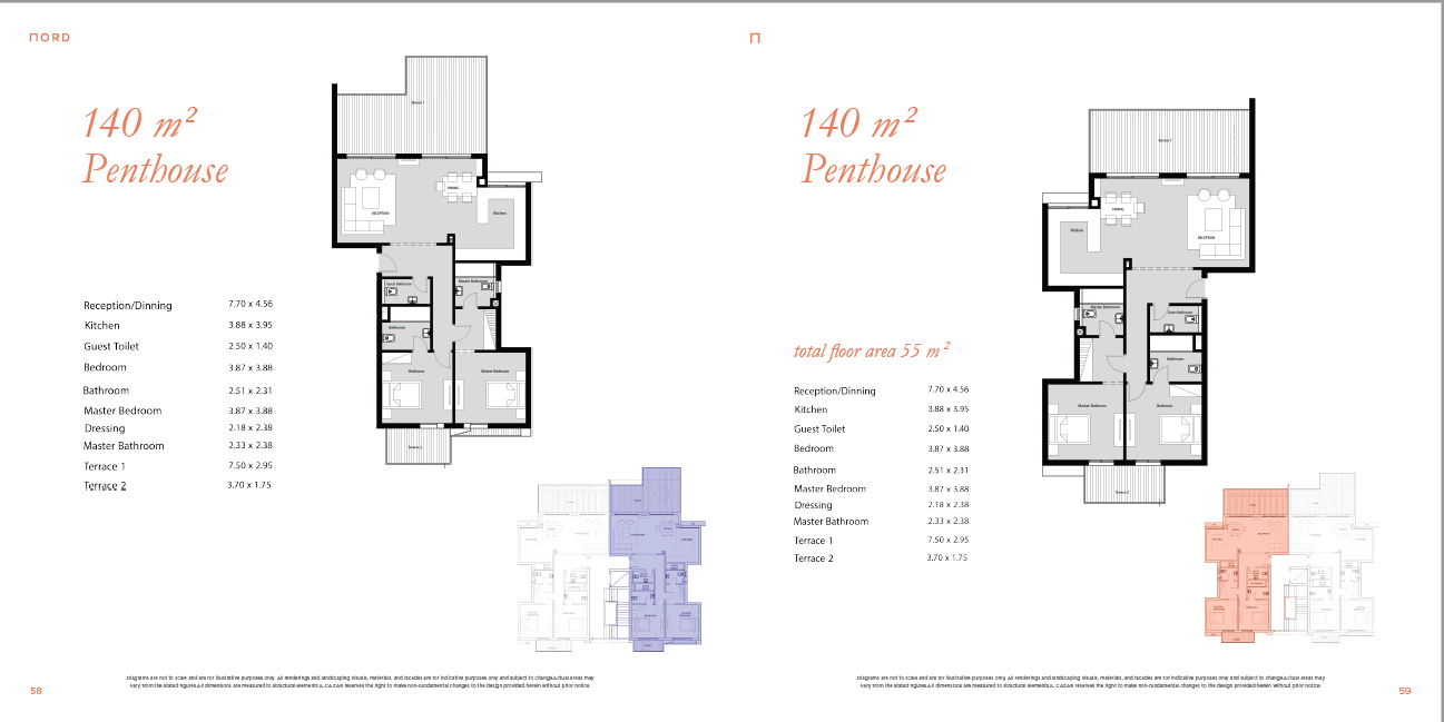 Floor plan for penthouse at Nord New Alamein