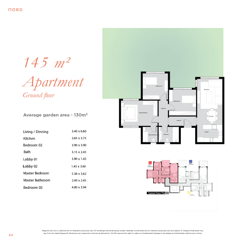 Floor plan for apartment at Nord New Alamein