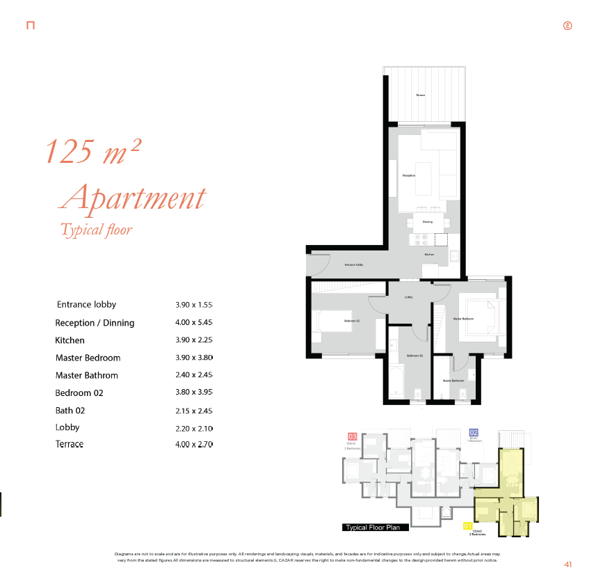 Floor plan for apartment at Nord New Alamein