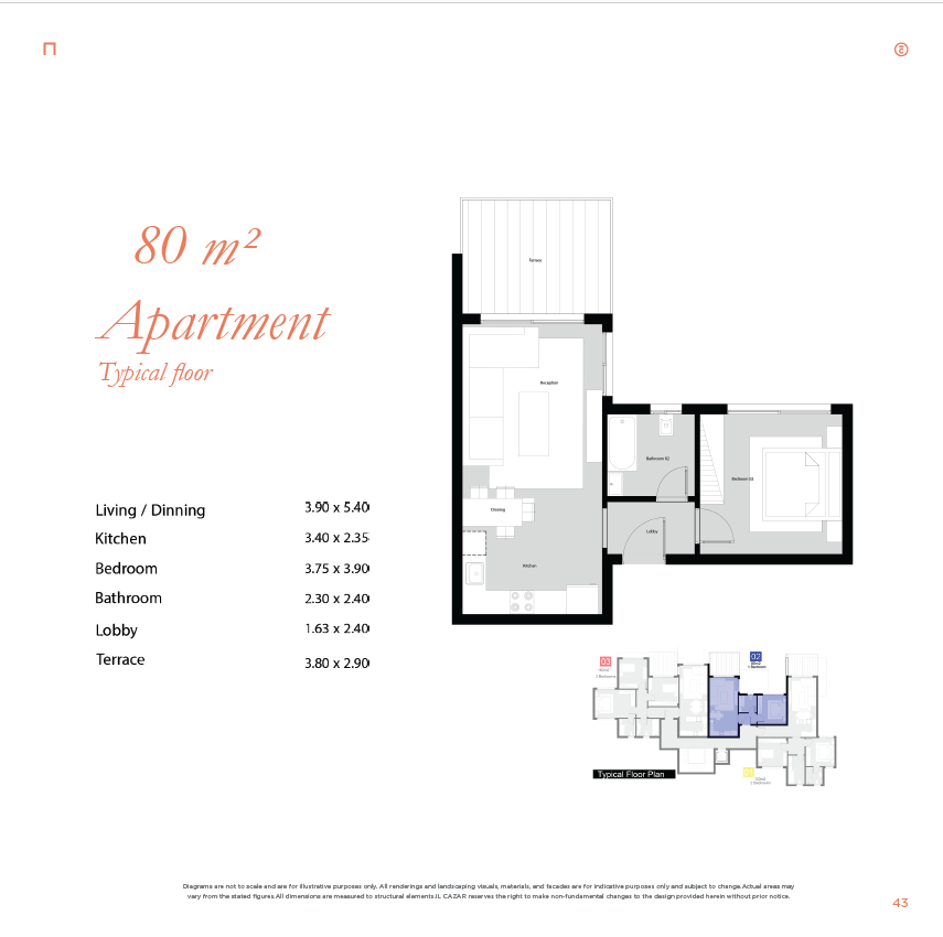 Floor plan for apartment at Nord New Alamein