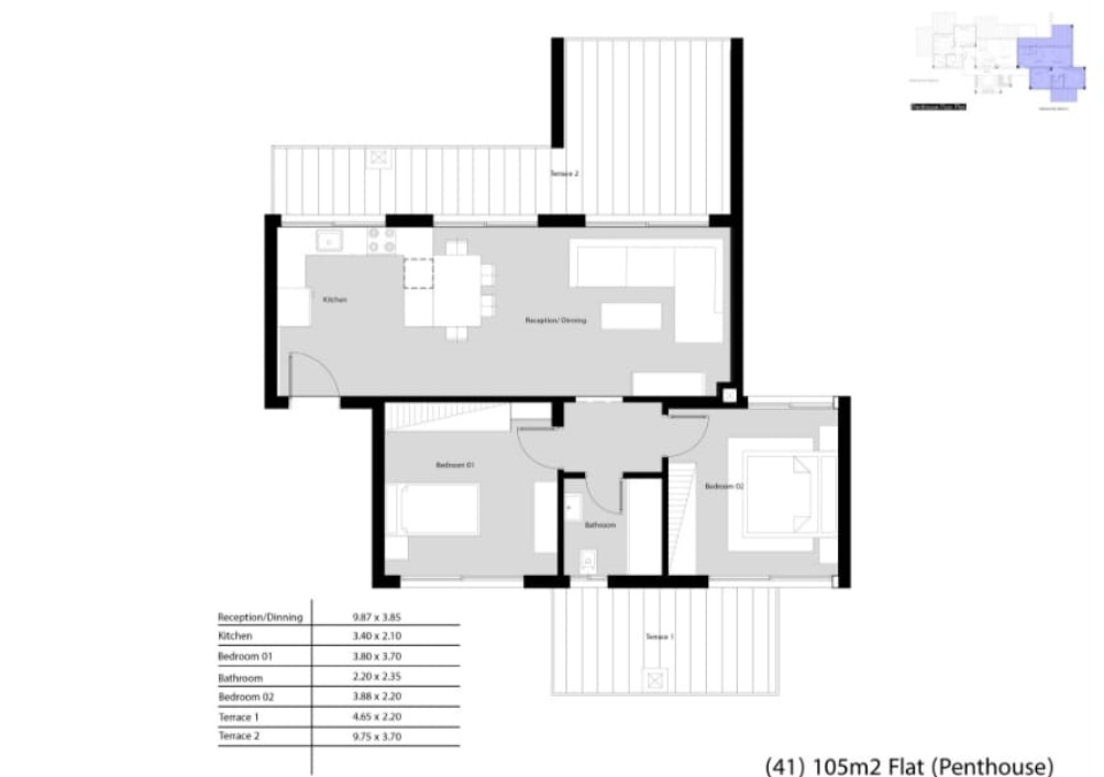 Floor plan for penthouse at Nord New Alamein