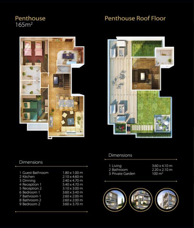 Floor plan for penthouse at Midtown New Cairo