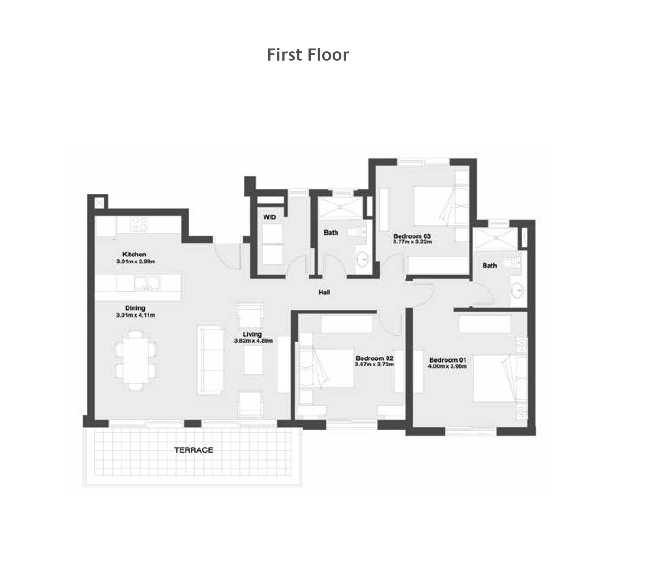 Floor plan for chalet at Marassi