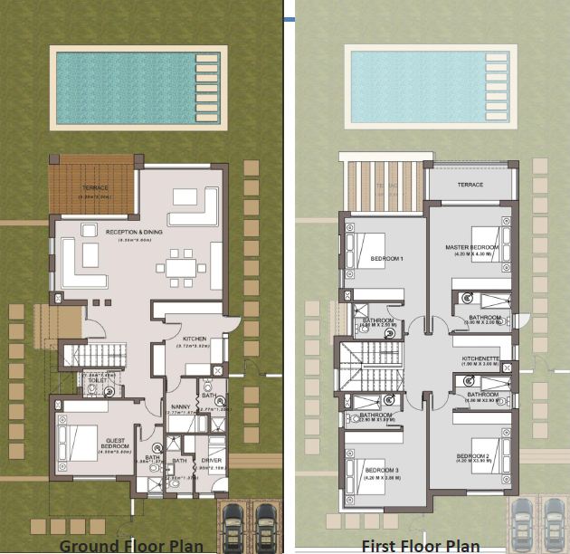 Floor plan for villa at Hacienda Bay