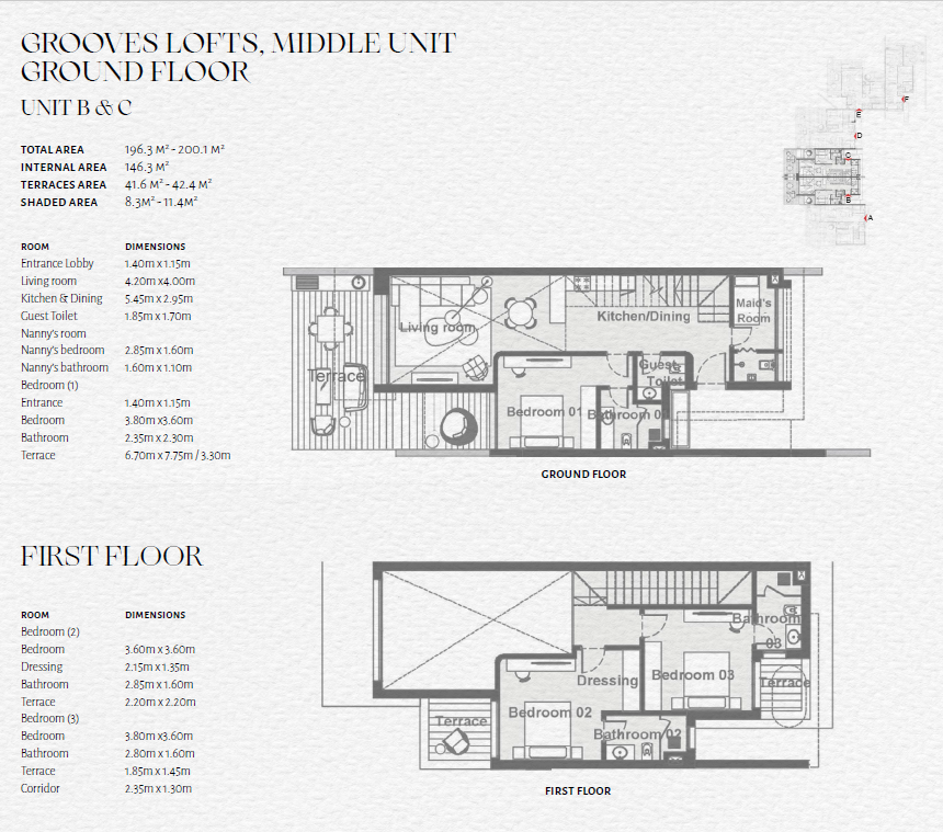 Floor plan for apartment at The Med