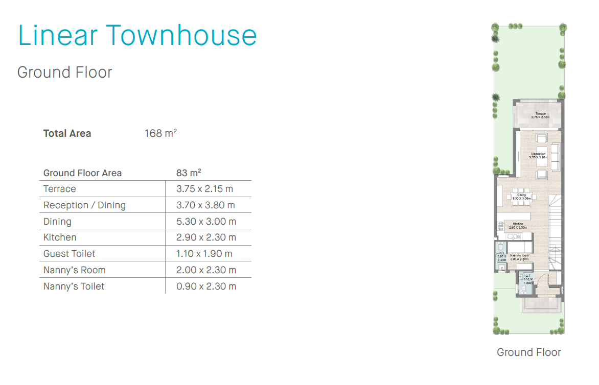 Floor plan for townhouse at Hyde Park North - Seashore