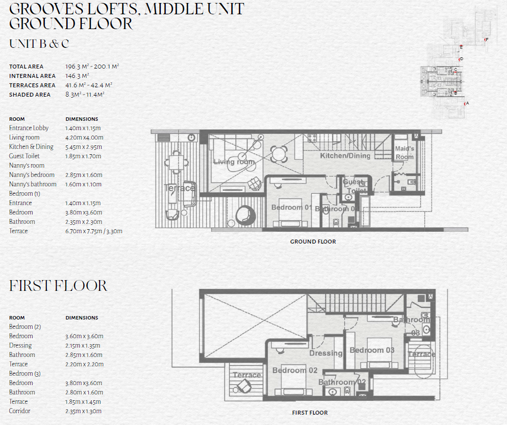 Floor plan for apartment at The Med
