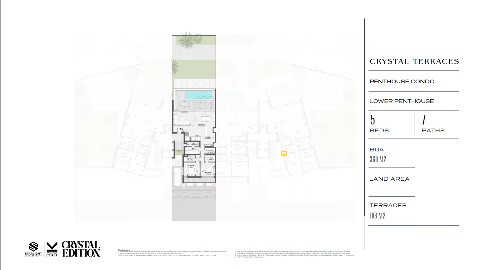 Floor plan for penthouse at Katameya Coast