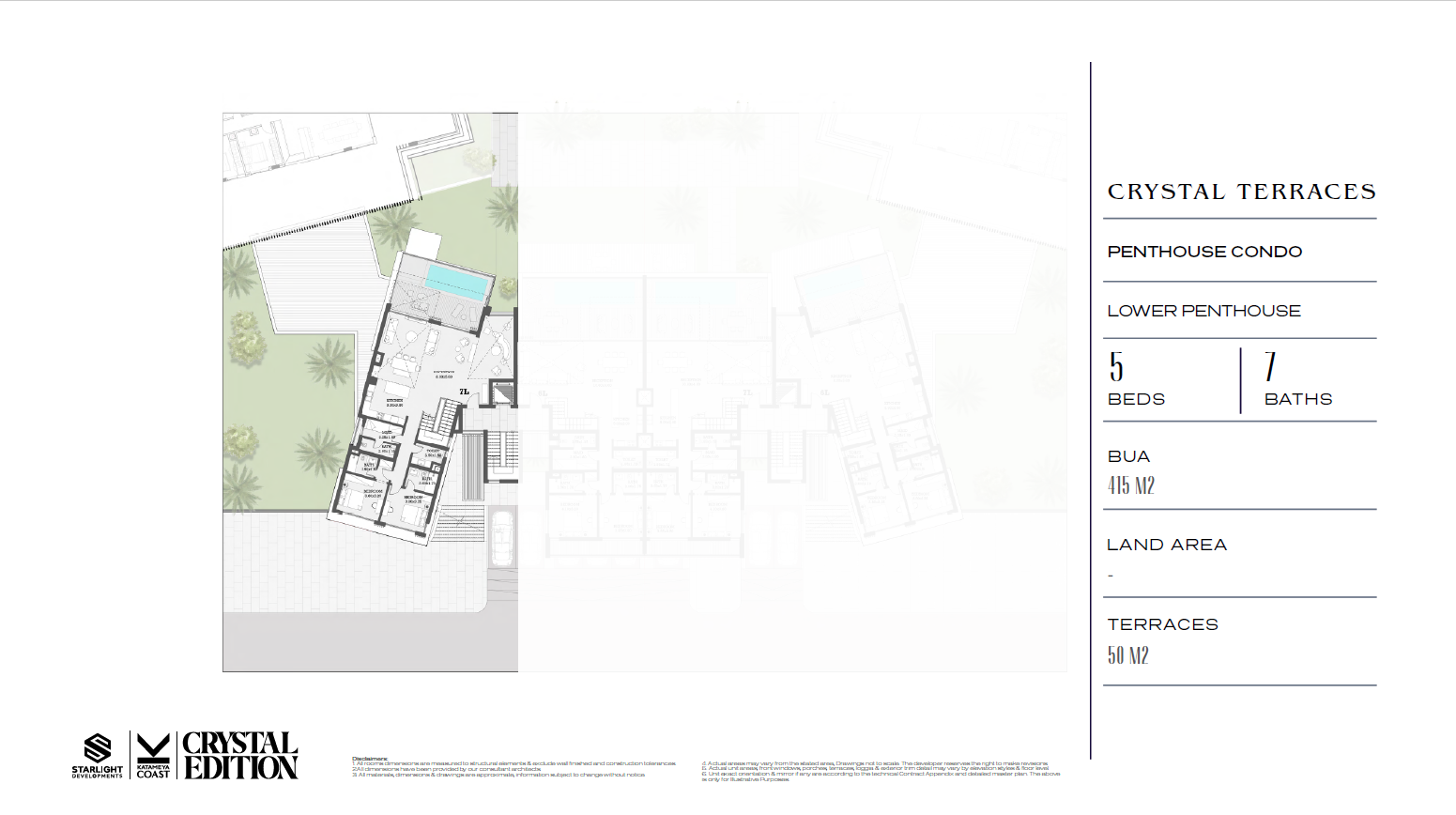 Floor plan for penthouse at Katameya Coast