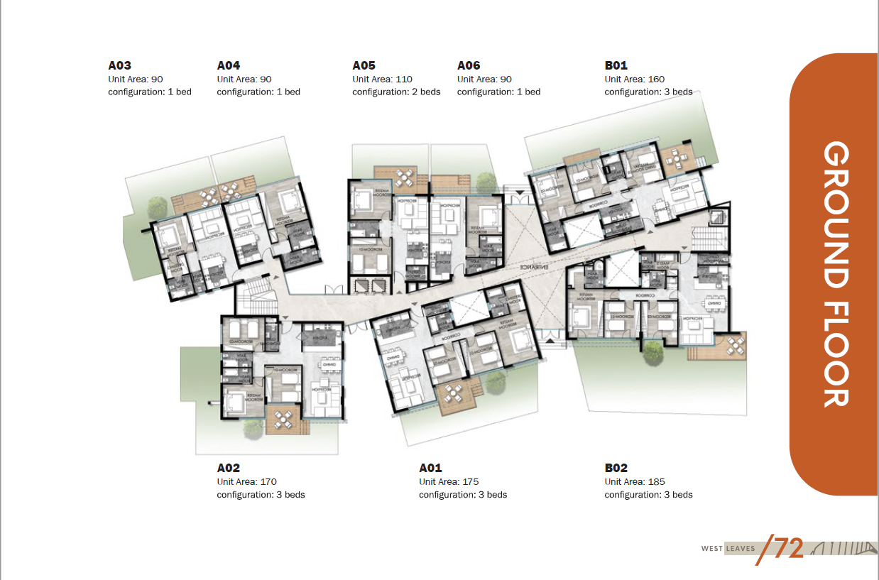 Floor plan for apartment at Leaves