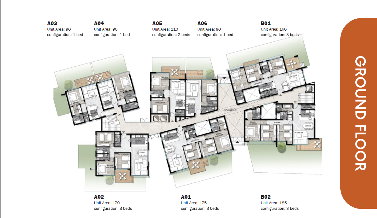 Floor plan for apartment at Leaves