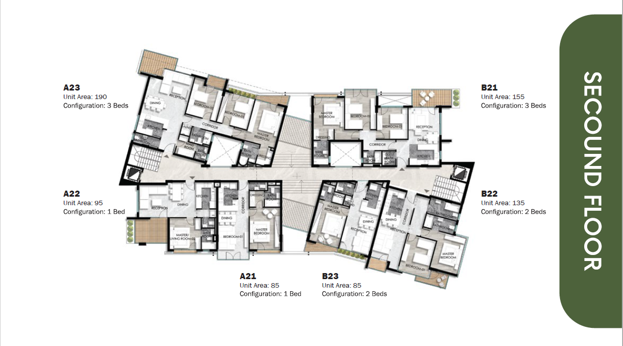 Floor plan for apartment at Leaves