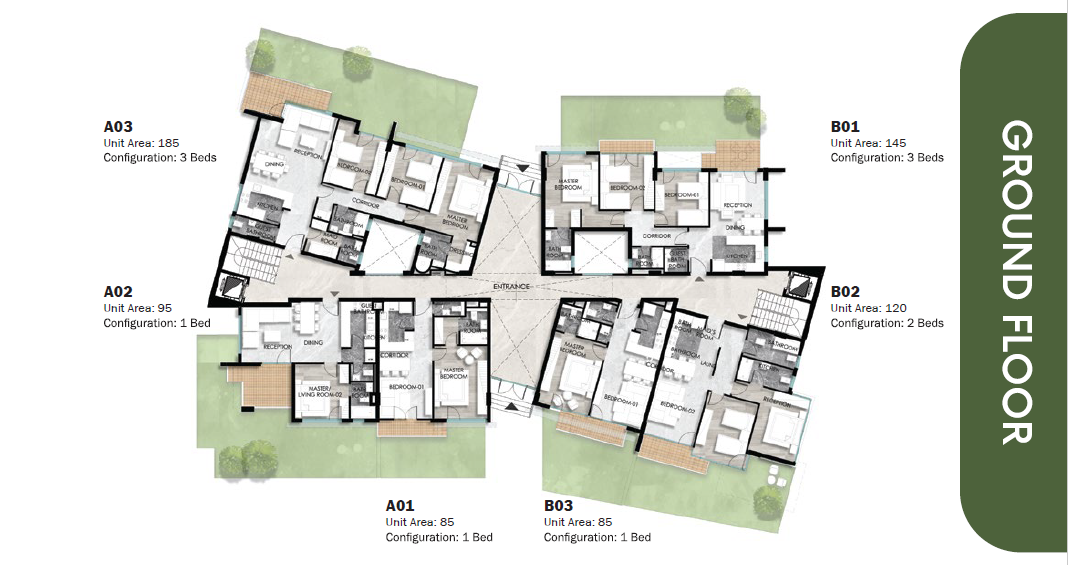 Floor plan for apartment at Leaves