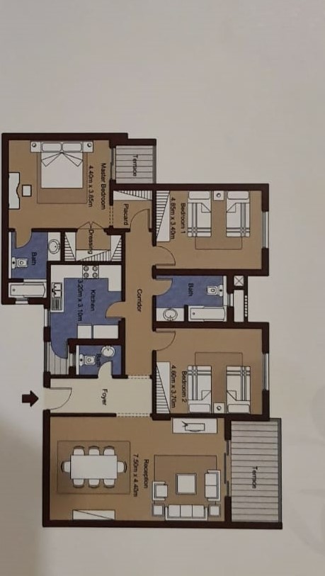 Floor plan for apartment at Jewar Sheikh Zayed