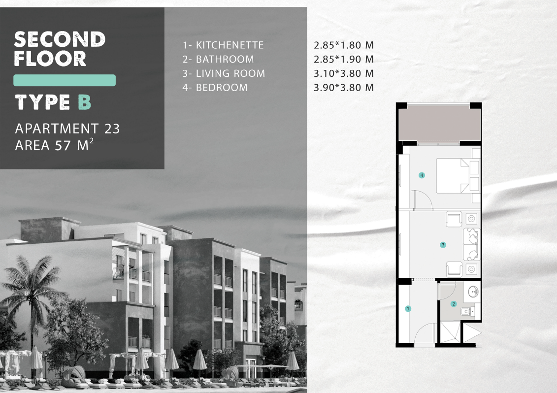 Floor plan for studio at Winter