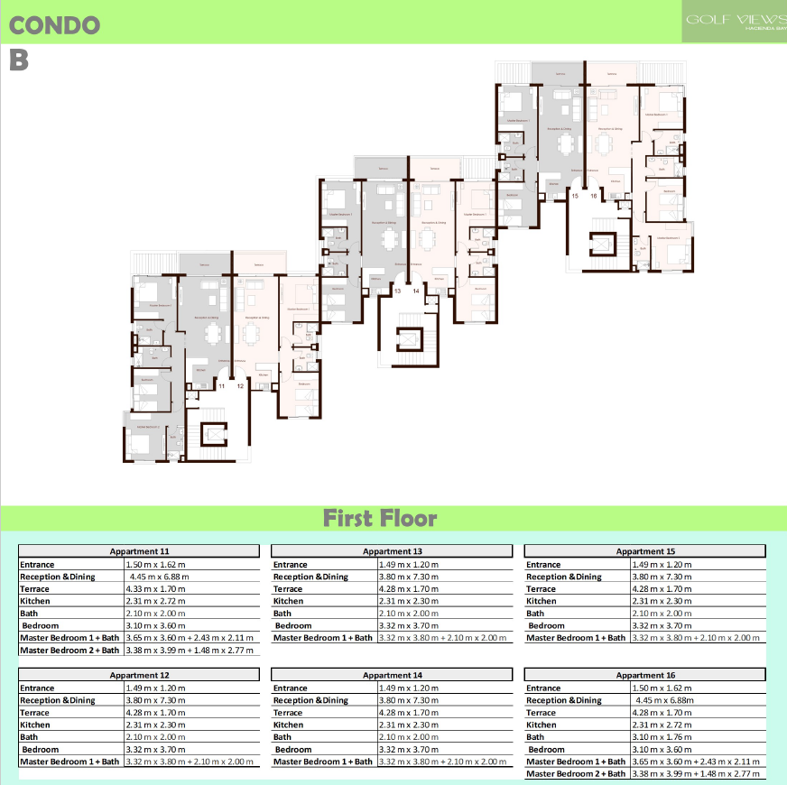 Floor plan for apartment at Hacienda Bay